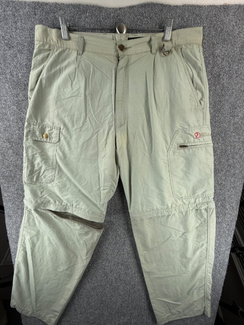 VTG Fjallraven Zip Off Trouser Green Convertible Hiking Pants 32069 ACTL 37X31